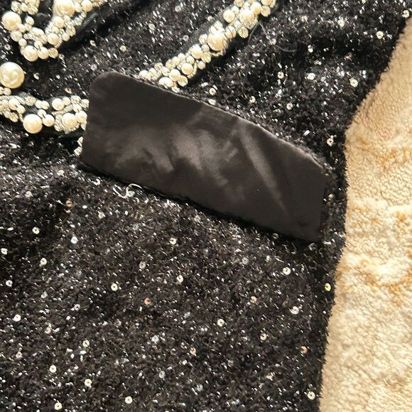 Z.Y Eleonore Faux-Pearl Tweed Mini Dress - Size Medium - Picture 8 of 11